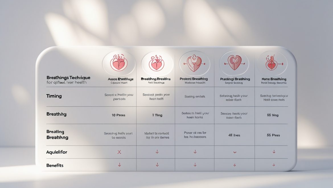 Сравнительная таблица дыхательных практик для здоровья сердца