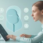 Человек проходит тест на эмоциональный интеллект онлайн на компьютере