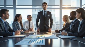 Тест на определение стиля руководства - менеджер ведет совещание команды