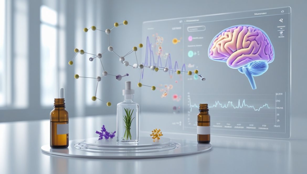 Женщина наслаждается ароматерапией с эфирными маслами лаванды для снятия стресса и улучшения психоэмоционального состояния