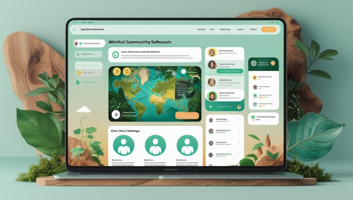 Группа единомышленников участвует в экологической акции по озеленению парка, демонстрируя осознанное отношение к природе и совместную работу по защите окружающей среды