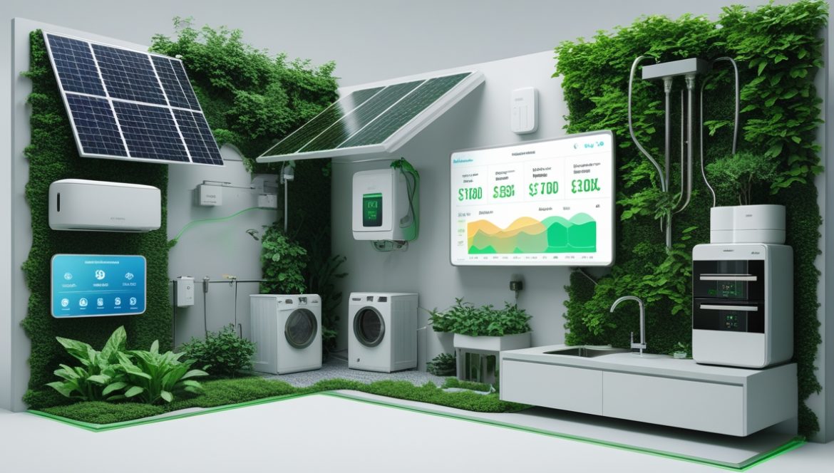 Экологичный умный дом с системами энергосбережения, очистки воздуха и солнечными панелями для здорового образа жизни