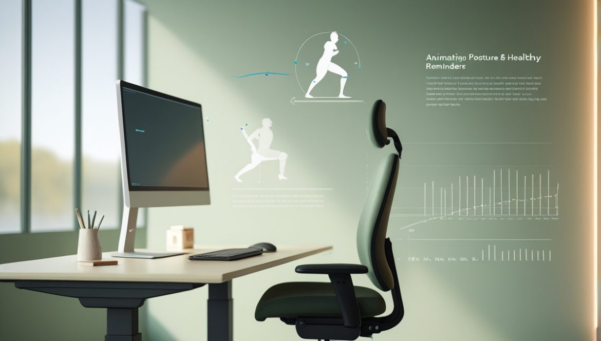 эргономичное рабочее место с правильной посадкой за компьютером правильная высота монитора стола и кресла