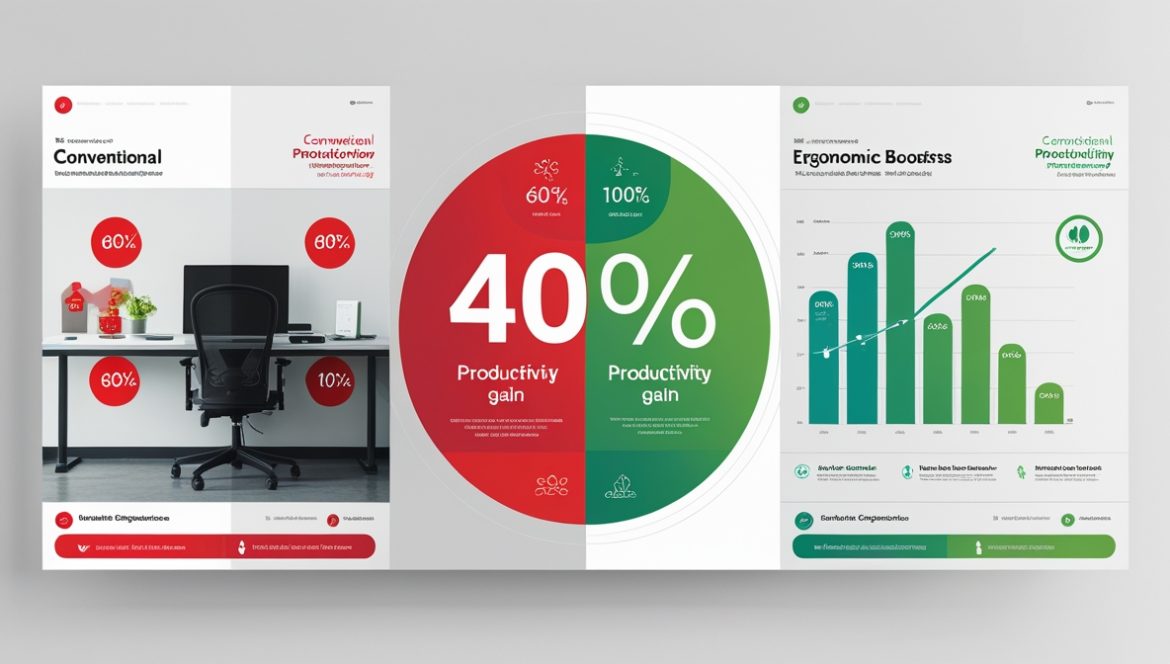 Эргономичное рабочее место с правильной посадкой за компьютером и регулируемым столом для здоровья позвоночника