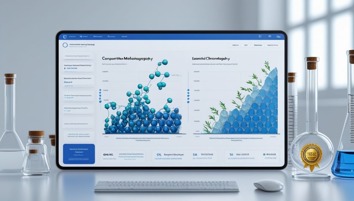 Натуральные эфирные масла высокого качества в темных стеклянных флаконах с растительным сырьем