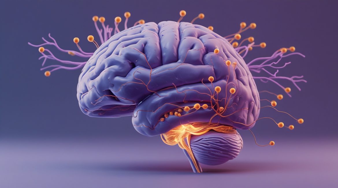 Анатомия мозга с выделенными областями системы вознаграждения, префронтальной коры и миндалевидного тела, участвующими в формировании зависимости