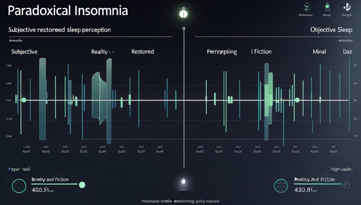 Парадоксальная бессонница - спокойно спящий человек в ночное время, иллюстрирующий расхождение между реальным сном и его субъективным восприятием