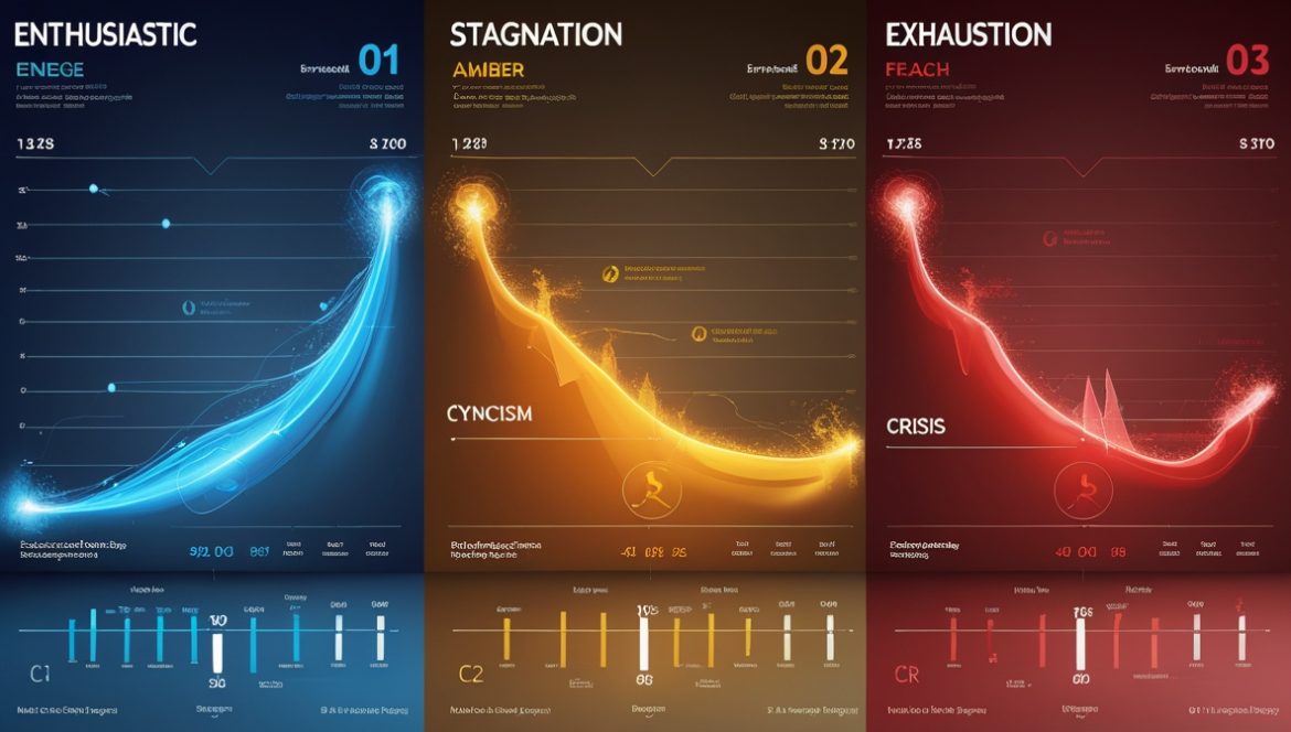 Профессиональное выгорание на работе — уставший специалист за рабочим столом демонстрирует признаки эмоционального истощения