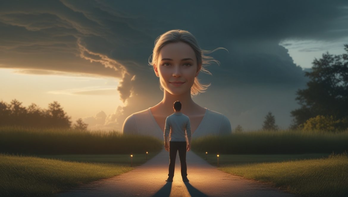 Человек на перекрестке выбора пути выздоровления от зависимости на рассвете