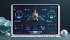 Симулятор техник релаксации Человек в позе медитации в спокойной обстановке для релаксации и снятия стресса