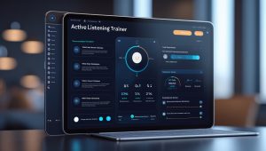 Тренажер активного слушания, Человек в наушниках практикует навыки активного слушания и эффективной коммуникации