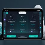 Тренажер дыхательных упражнений Человек практикует дыхательные упражнения для снятия стресса и расслабления