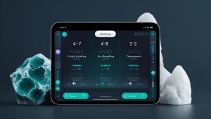 Тренажер дыхательных упражнений Человек практикует дыхательные упражнения для снятия стресса и расслабления