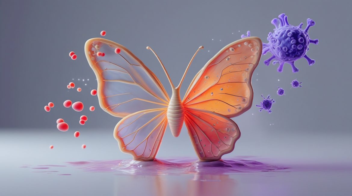 Женщина с аутоиммунным тиреоидитом проверяет щитовидную железу на шее