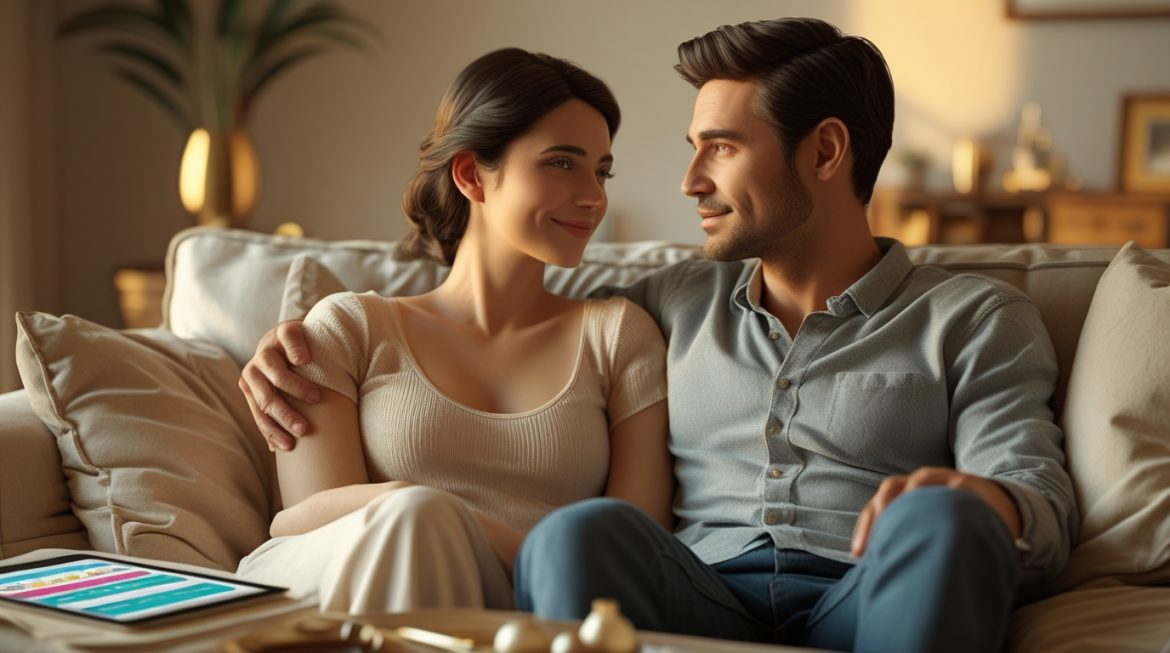 Молодая пара ведет открытый и доверительный разговор дома о планировании семьи и контрацепции