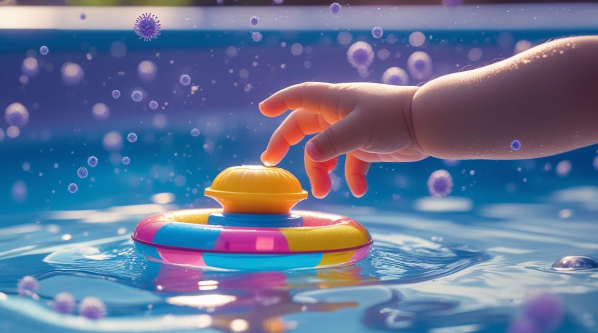 Мать измеряет температуру больному ребенку при энтеровирусной инфекции летом