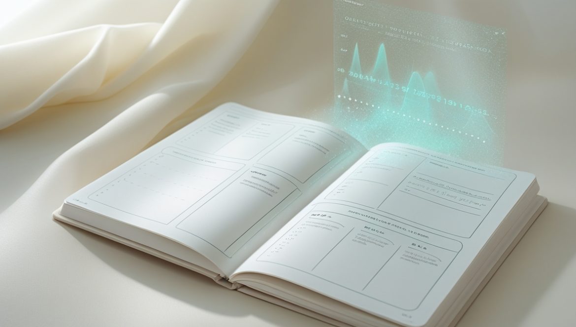 Человек ведет фитнес-дневник в спортзале, записывая результаты тренировки