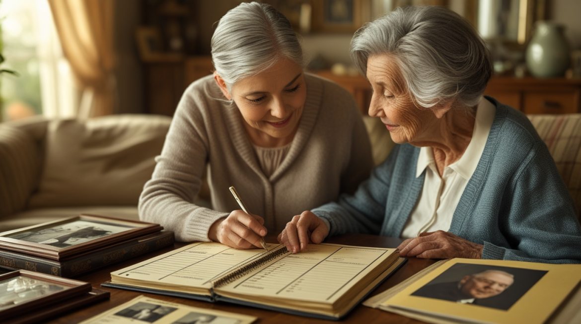 Врач-генетик изучает семейную историю болезней для генетического консультирования 