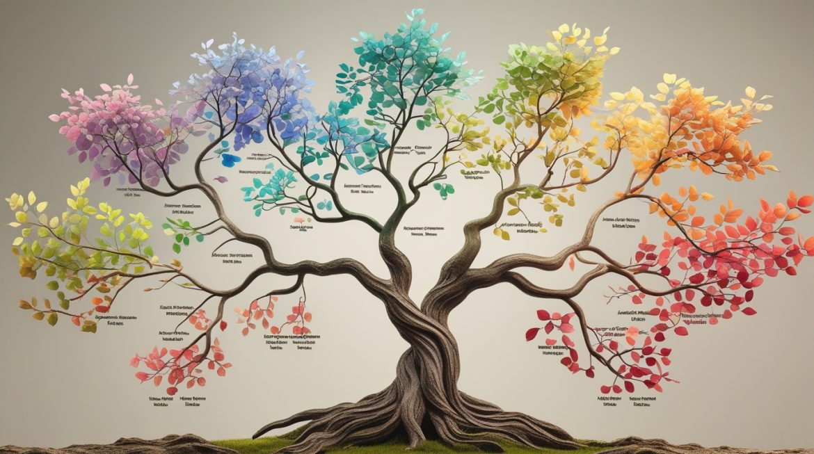 Генетическое наследование и семейное здоровье - научная иллюстрация ДНК и наследственности