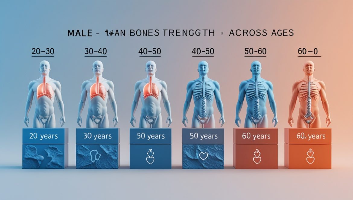 Мужчина выполняет силовые упражнения для укрепления костной системы 