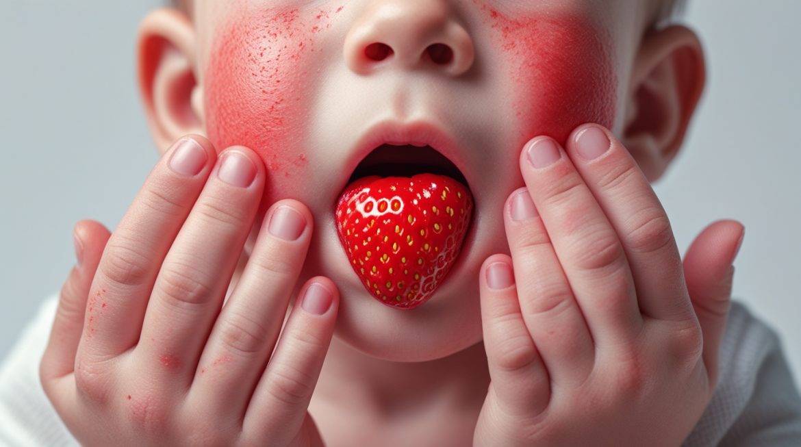 Мама осматривает горло ребенка при подозрении на скарлатину