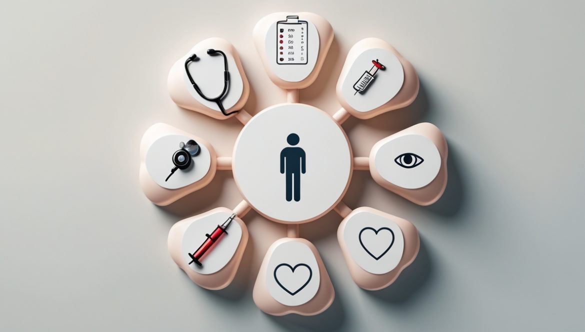 Врач проводит медицинский осмотр пациента в современной клинике