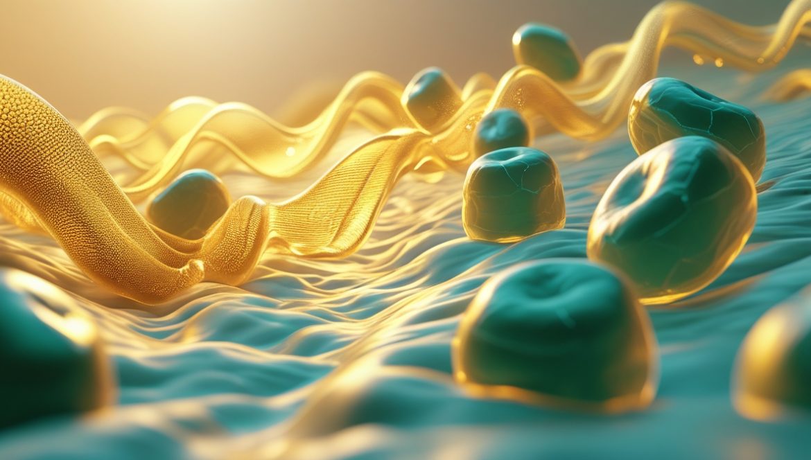 Здоровые митохондрии в клетке человека с производством энергии АТФ