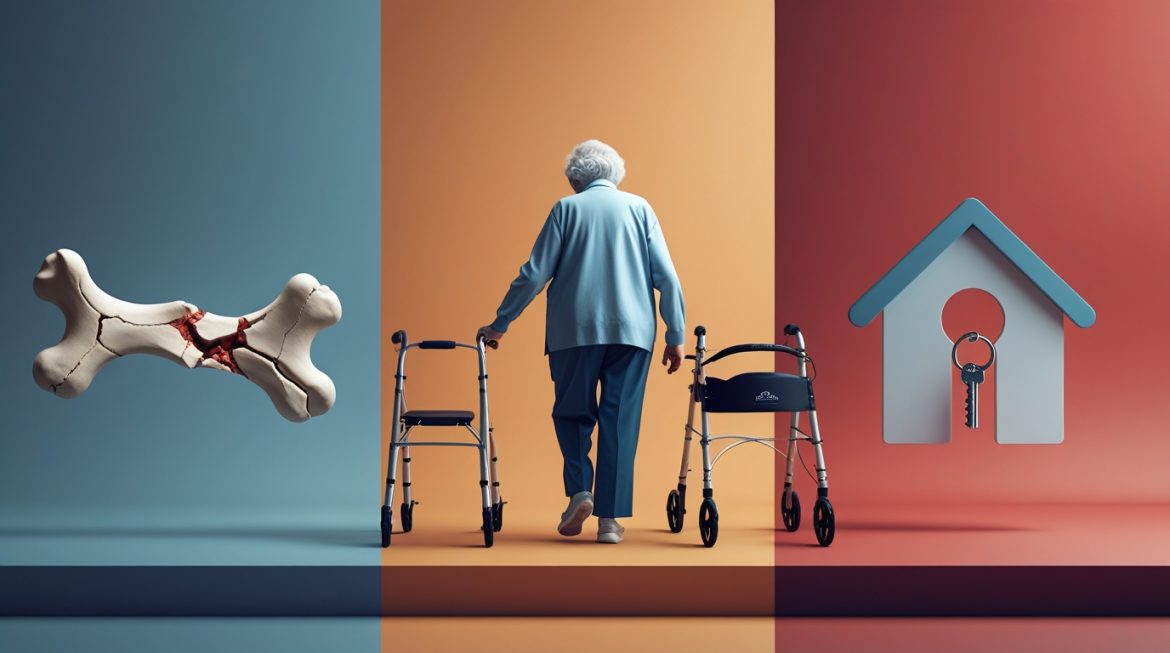 пожилой человек выполняет упражнения на равновесие дома для профилактики падений