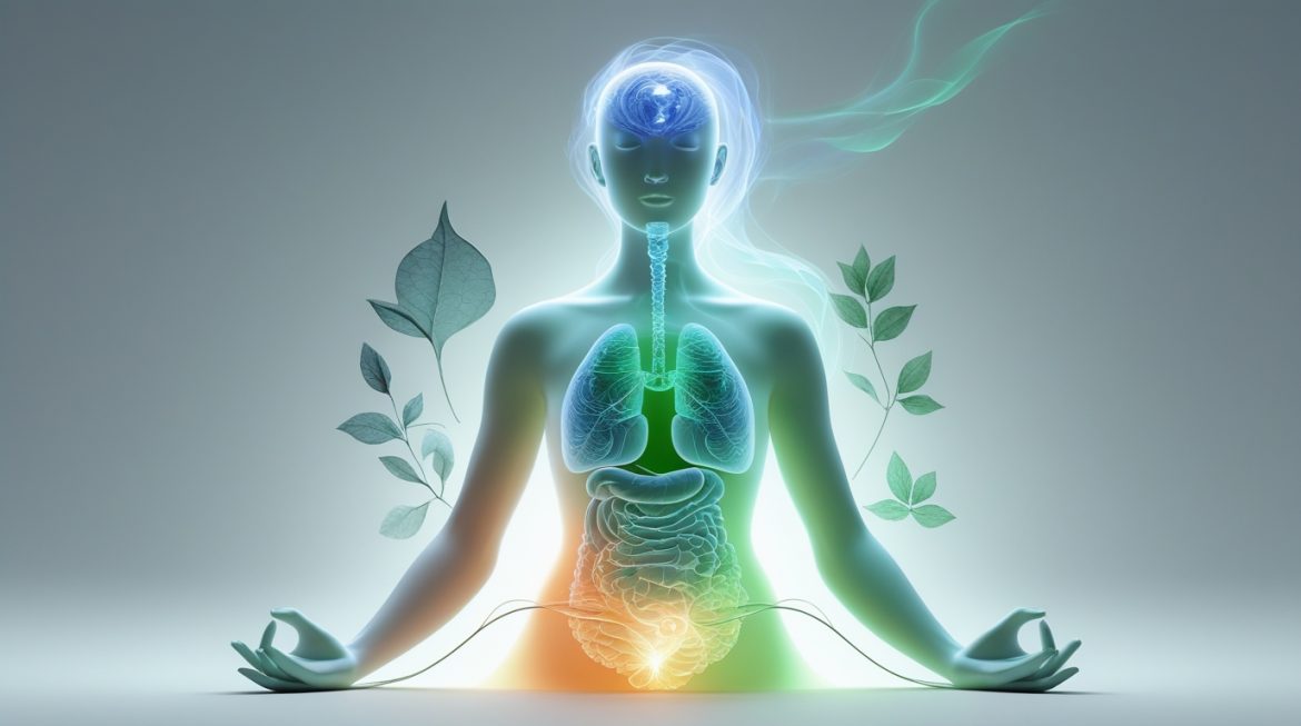 Женщина медитирует для снятия стресса и улучшения урологического здоровья