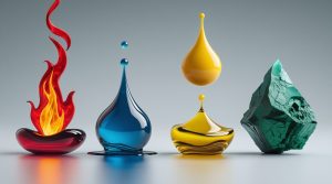 Иллюстрация четырех типов темперамента человека для психологического теста