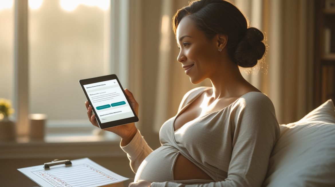 Консультация беременной женщины с врачом акушером-гинекологом в современной клинике