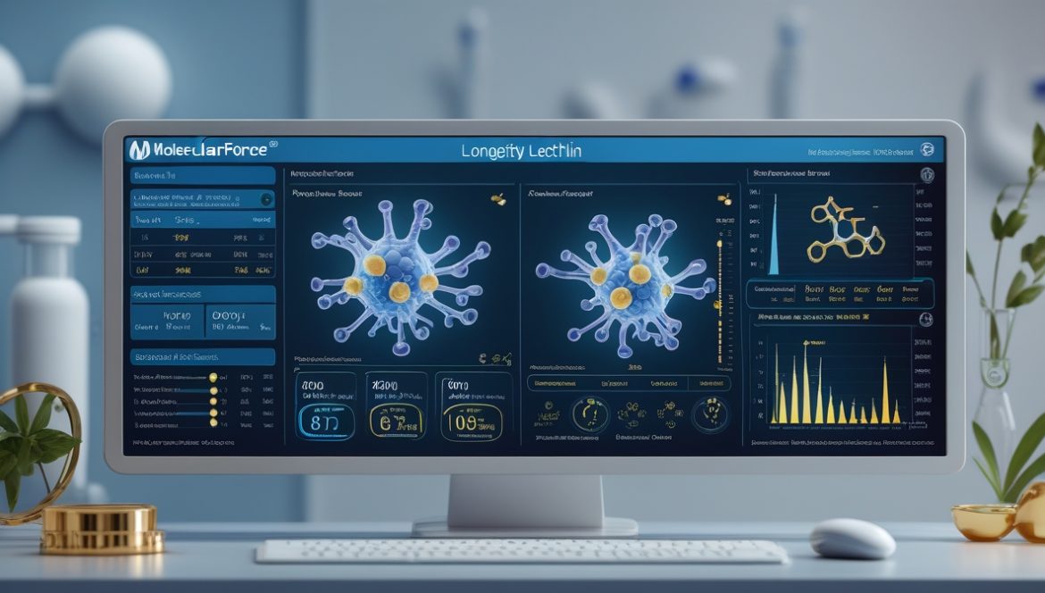 Здоровый человек с продуктами для укрепления иммунитета и символами здорового образа жизни