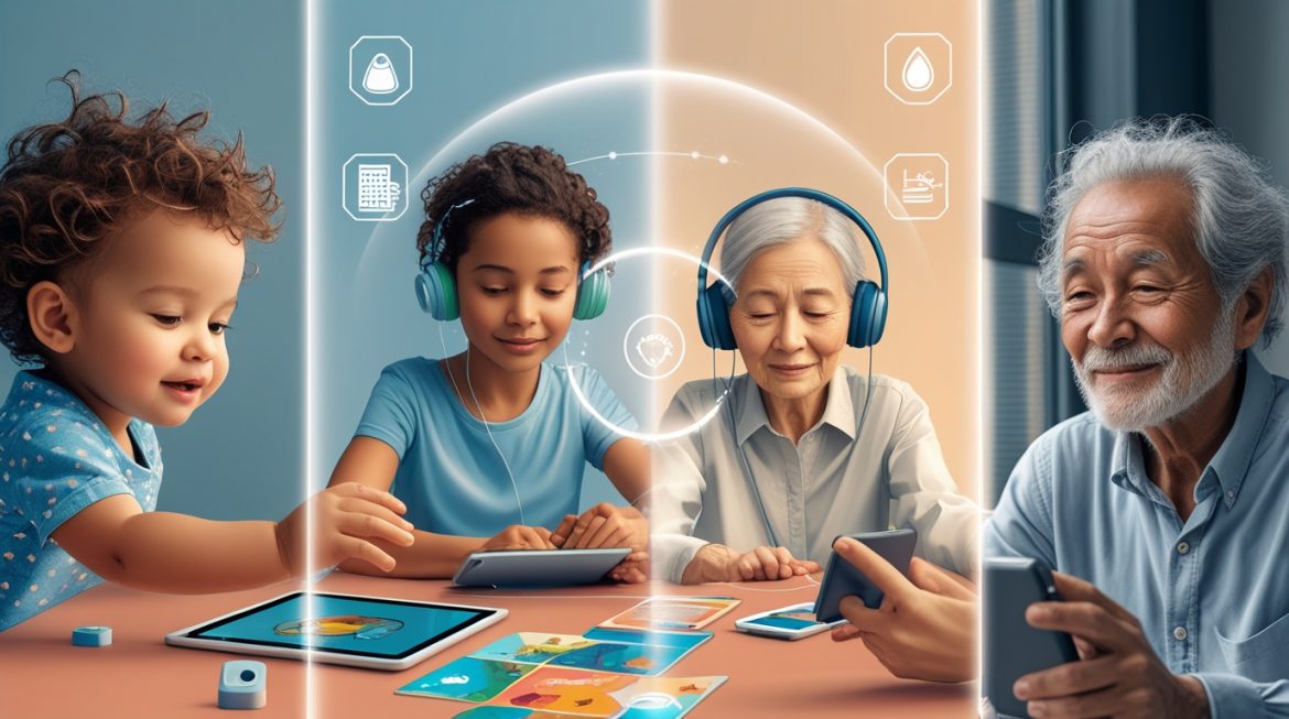 Семья разных поколений за столом без гаджетов практикует информационную гигиену и осознанное общение