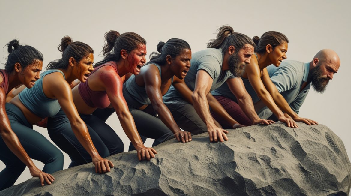 Командная работа в офисе демонстрирующая разные уровни вовлеченности участников