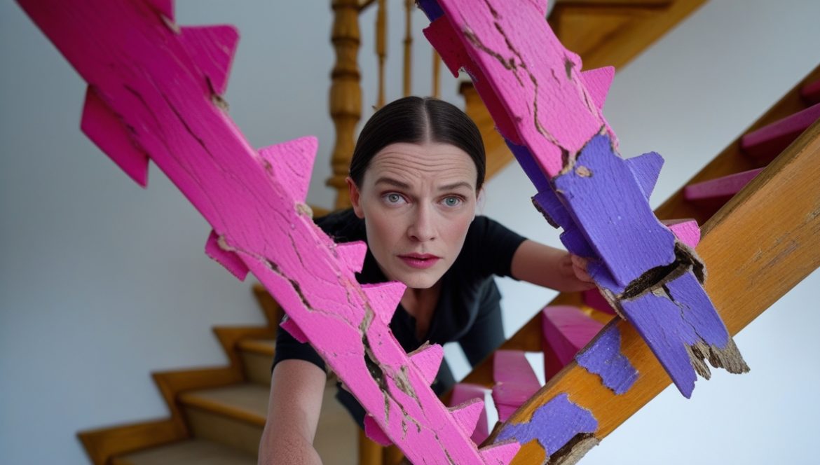 Женщина размышляет о методах самопомощи среди книг по саморазвитию