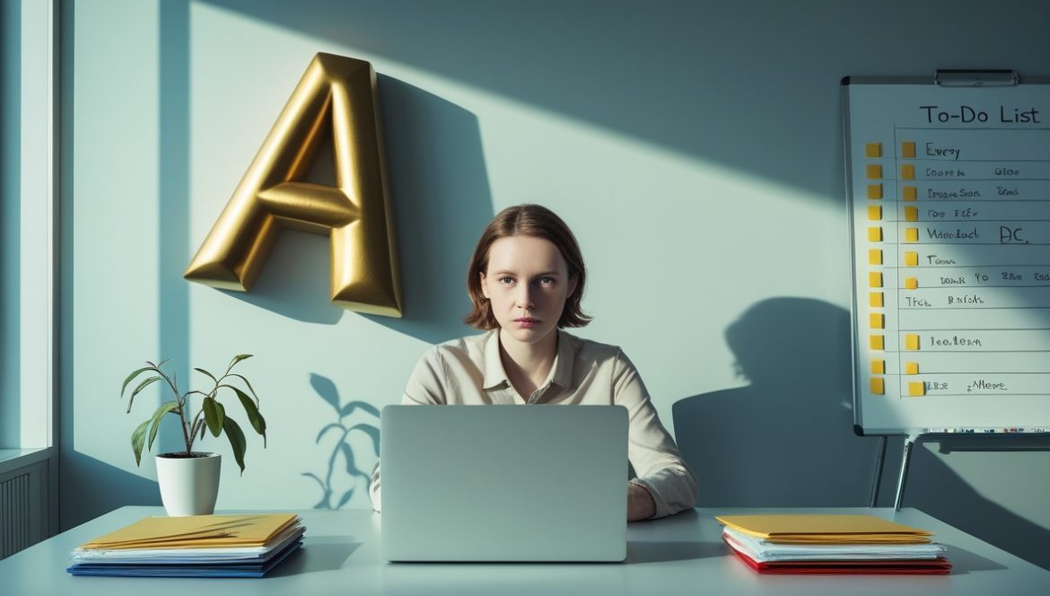 Перфекционист за рабочим столом испытывает профессиональное выгорание от чрезмерных требований к себе