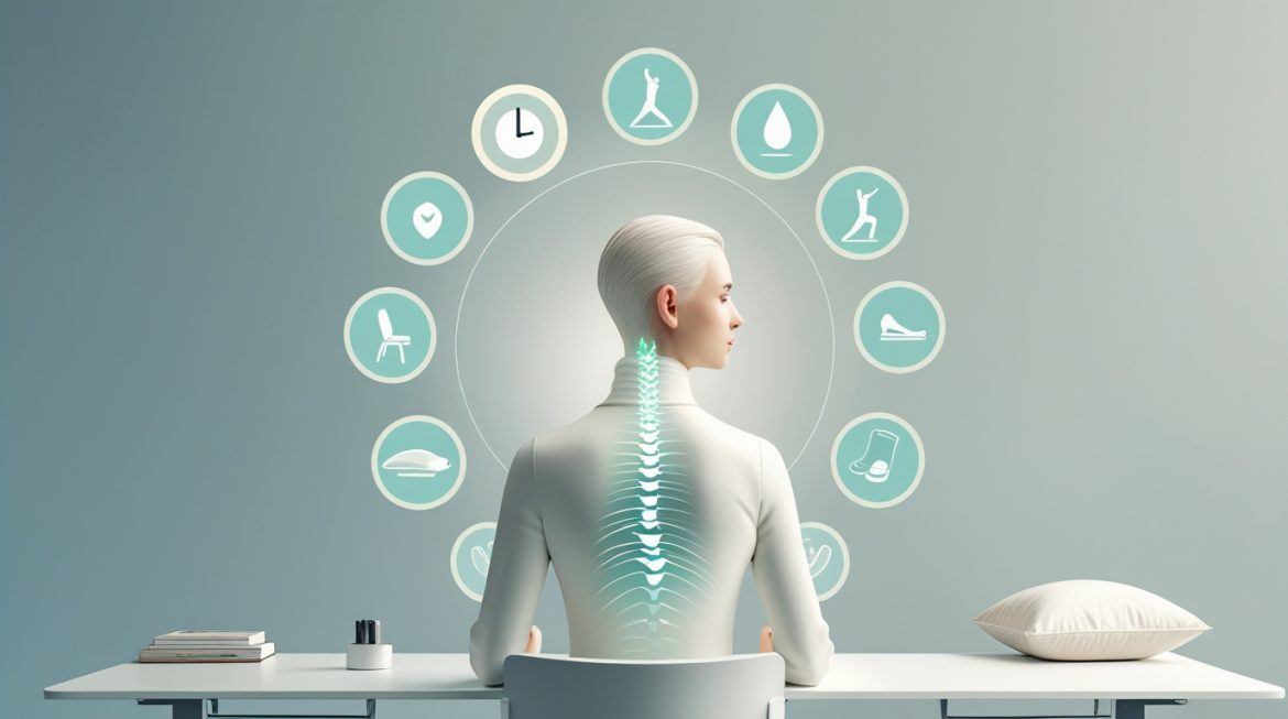 Правильная осанка офисного работника за компьютером для профилактики сколиоза