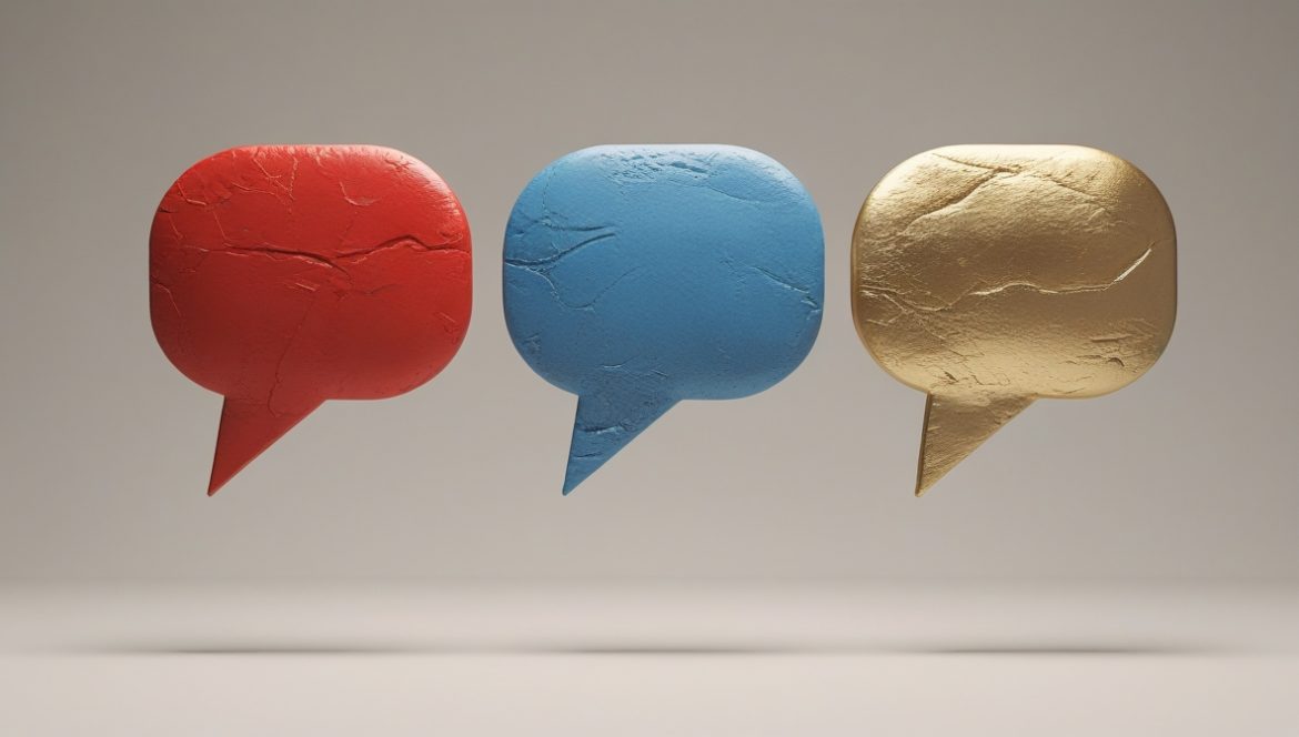 Человек уверенно говорит с визуализацией звуковых волн голоса для статьи об интонации 