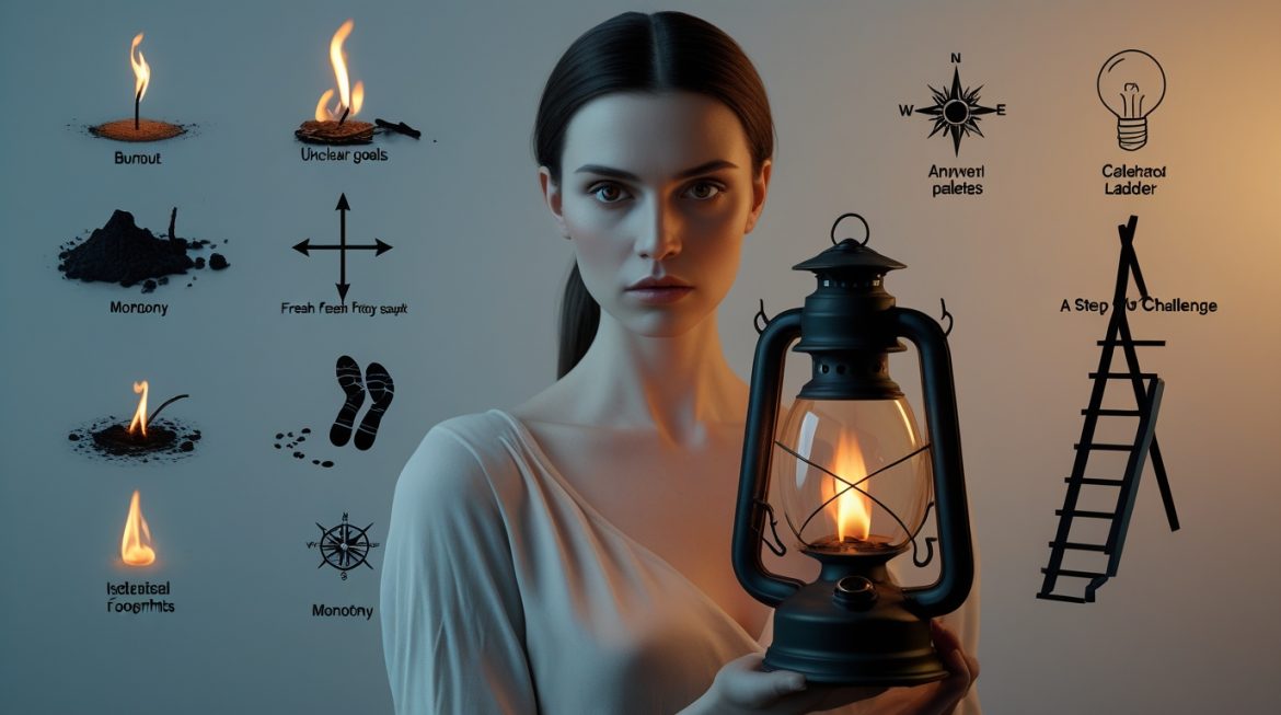 Женщина восстанавливает мотивацию планируя цели за рабочим столом