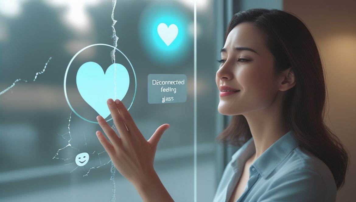 Женщина размышляет об эмоциях и алекситимии, сидя у окна 