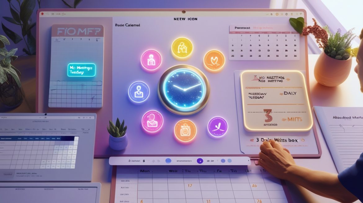 Человек планирует свой день в ежедневнике за рабочим столом, персональная система планирования