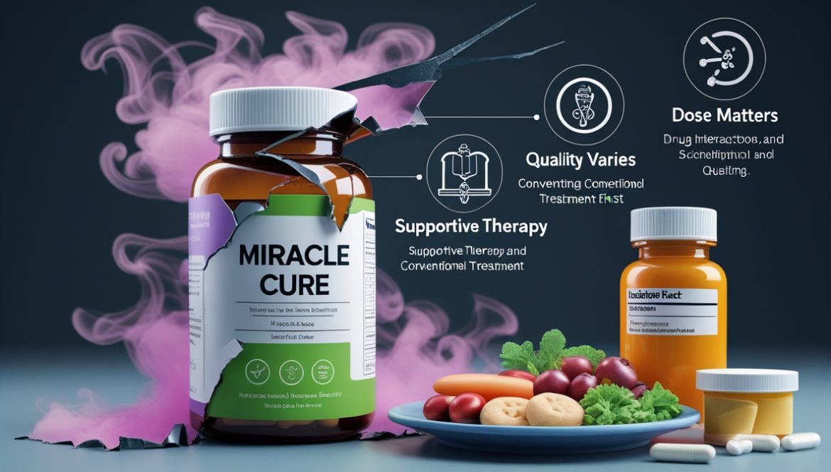 Человек изучает состав биологически активной добавки в аптеке перед покупкой БАДов для здоровья