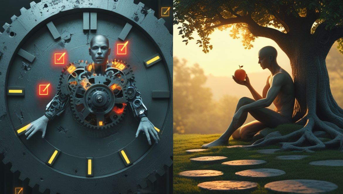 Спокойный человек отдыхает дома, философия достаточности, баланс жизни и работы