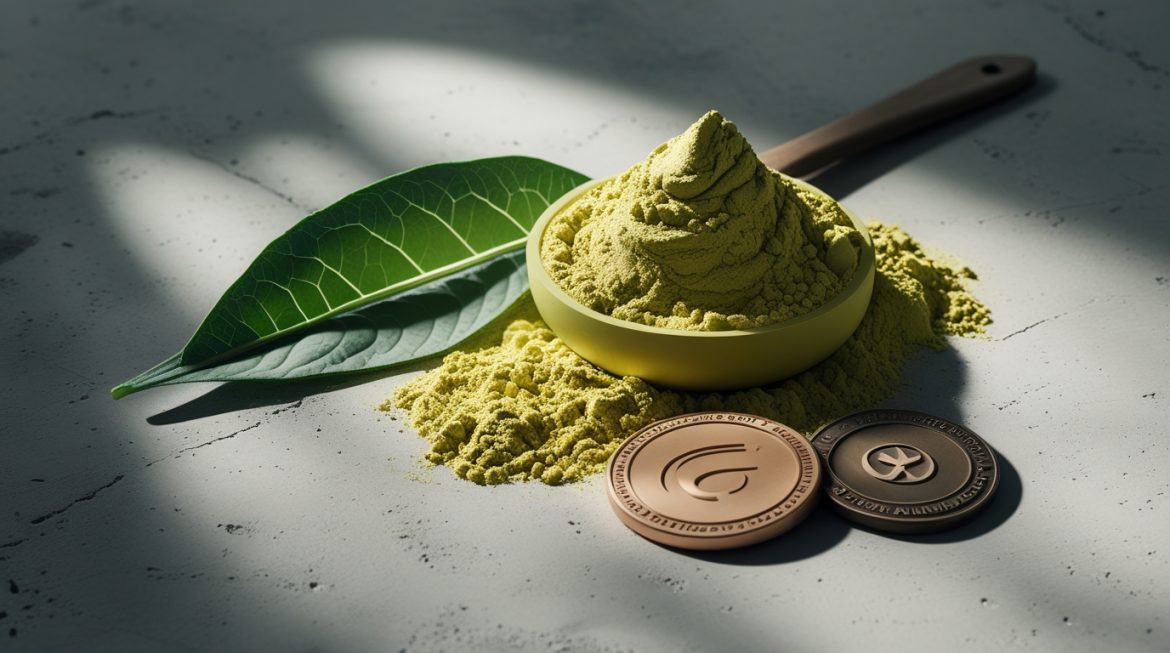 Спортсмен с гороховым протеиновым коктейлем для веганского питания и фитнеса