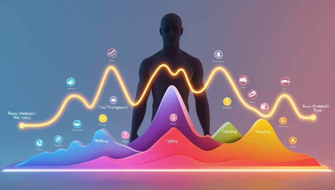 Визуализация процесса метаболизма и расхода калорий в организме человека в течение дня