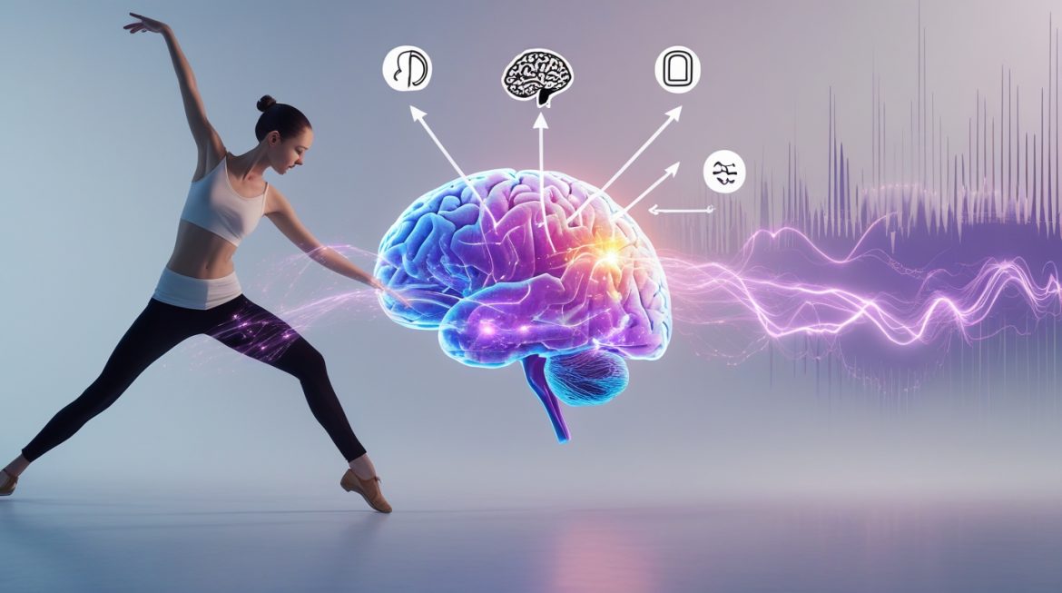 Человек демонстрирует танцевальное движение с отличной координацией и балансом в светлой студии