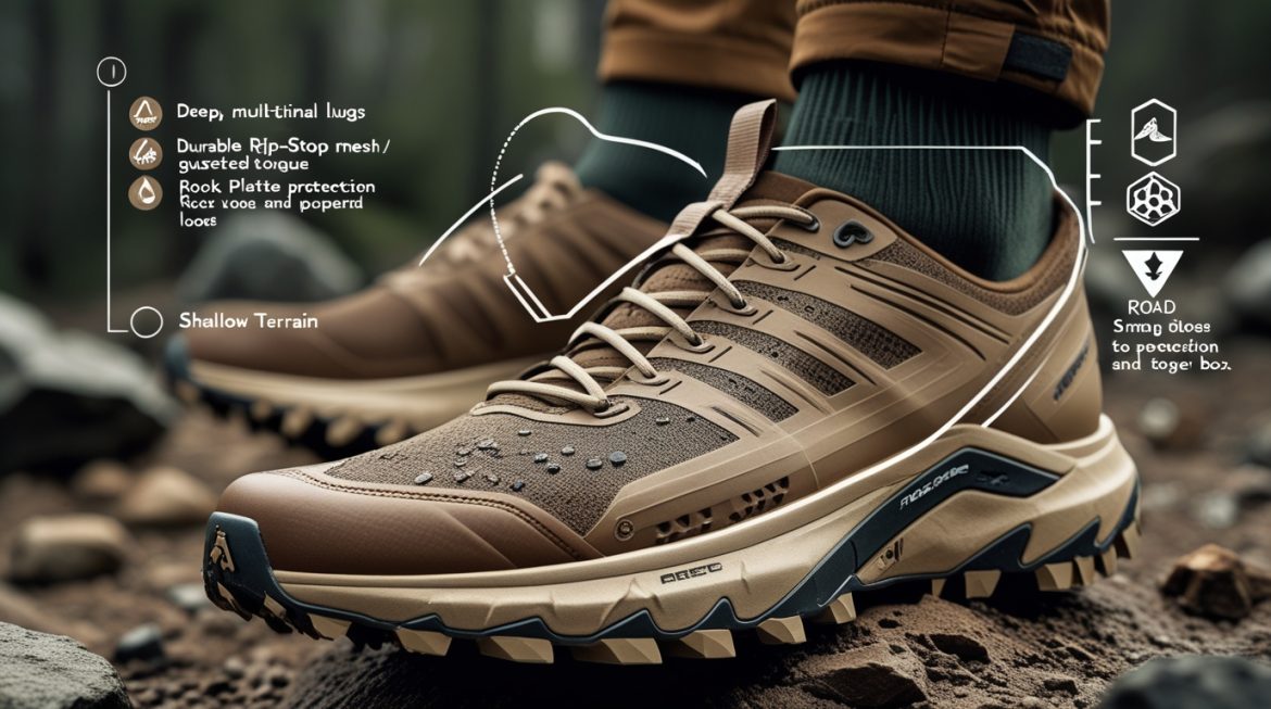 Профессиональные трейловые кроссовки для бега по горным тропам с агрессивным протектором 