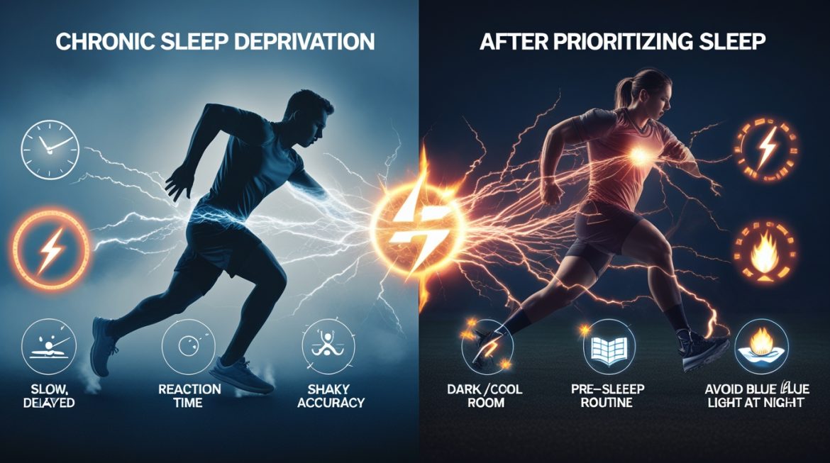 Уставший спортсмен страдающий от недостатка сна и его влияния на спортивные результаты