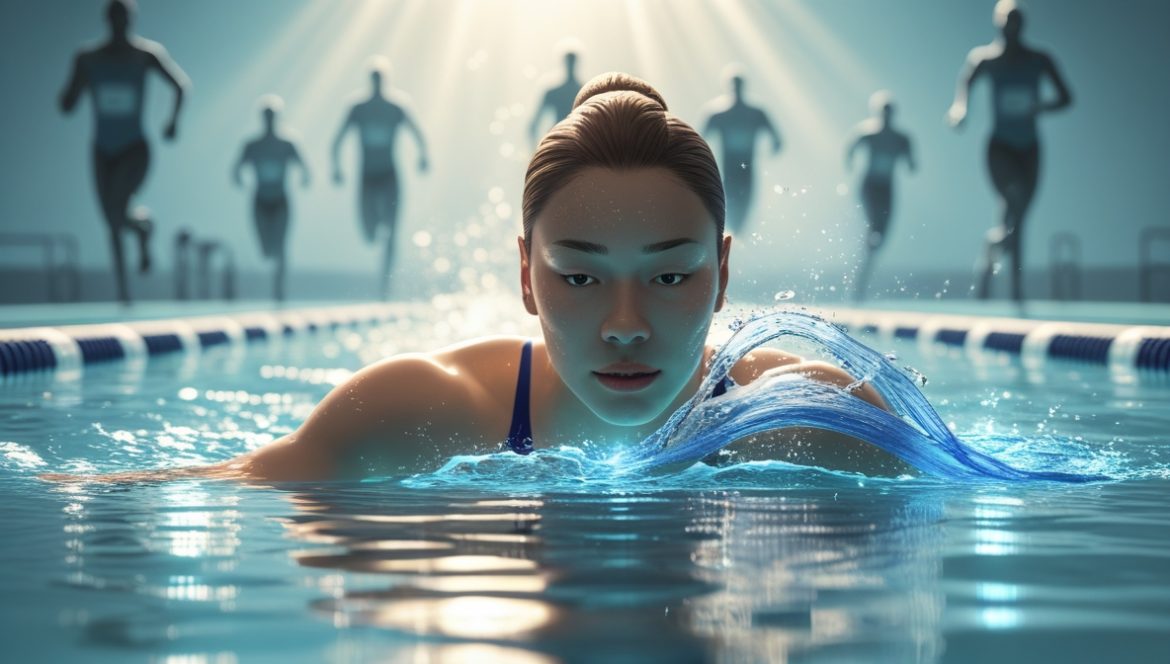 Человек плавает на спине в бассейне для восстановления после травмы