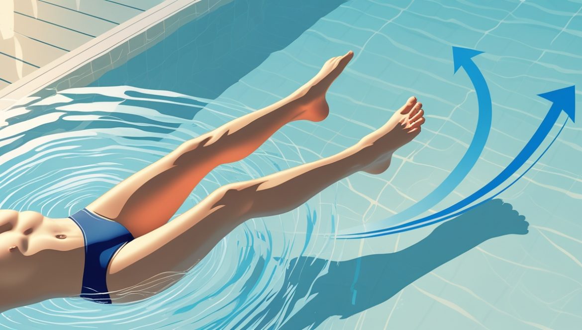 Женщина плавает в бассейне кролем при варикозном расширении вен для улучшения кровообращения